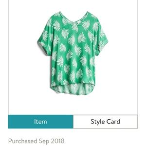 Stitch Fix Kaileigh  Rossano V Neck Top with Ferns